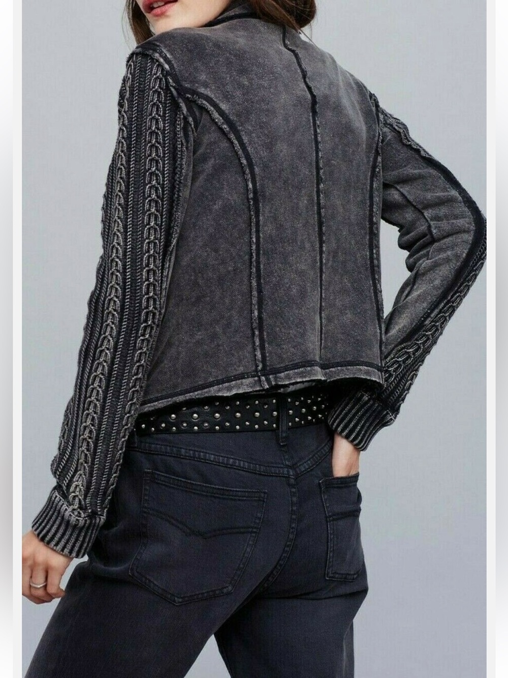 Free People Ruffle Moto
Sweater Jacket Size Small - Picture 3 of 10